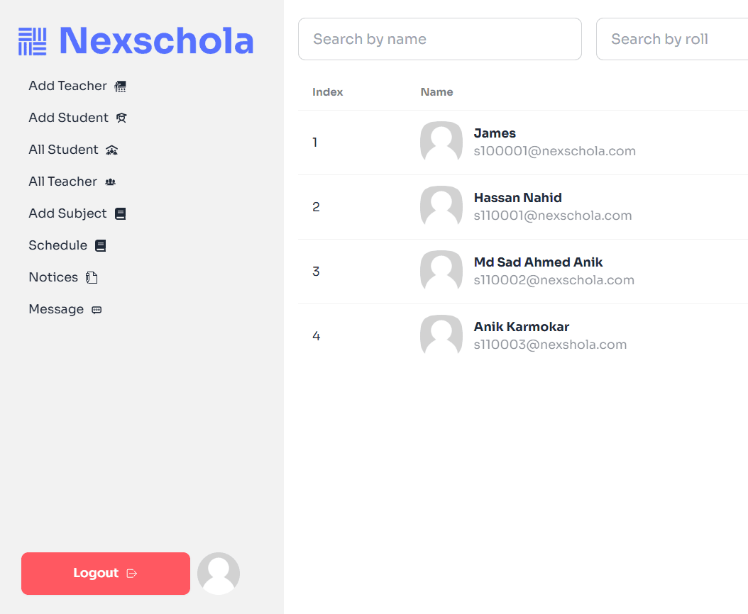 NexSchola (School Management System)